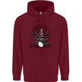 Skeleton Drummer Drumming Drum Skull Funny Childrens Kids Hoodie Maroon