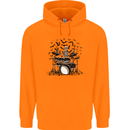 Skeleton Drummer Drumming Drum Skull Funny Childrens Kids Hoodie Orange
