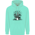 Skeleton Drummer Drumming Drum Skull Funny Childrens Kids Hoodie Peppermint