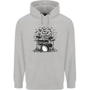 Skeleton Drummer Drumming Drum Skull Funny Childrens Kids Hoodie Sports Grey