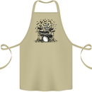Skeleton Drummer Drumming Drum Skull Funny Cotton Apron 100% Organic Khaki