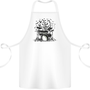 Skeleton Drummer Drumming Drum Skull Funny Cotton Apron 100% Organic White