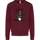 Skeleton Drummer Drumming Drum Skull Funny Kids Sweatshirt Jumper Maroon
