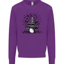 Skeleton Drummer Drumming Drum Skull Funny Kids Sweatshirt Jumper Purple