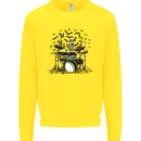 Skeleton Drummer Drumming Drum Skull Funny Kids Sweatshirt Jumper Yellow