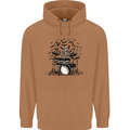 Skeleton Drummer Drumming Drum Skull Funny Mens 80% Cotton Hoodie Caramel Latte
