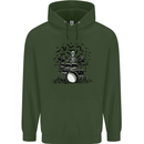 Skeleton Drummer Drumming Drum Skull Funny Mens 80% Cotton Hoodie Forest Green