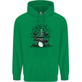 Skeleton Drummer Drumming Drum Skull Funny Mens 80% Cotton Hoodie Irish Green