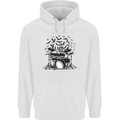 Skeleton Drummer Drumming Drum Skull Funny Mens 80% Cotton Hoodie White