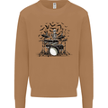 Skeleton Drummer Drumming Drum Skull Funny Mens Sweatshirt Jumper Caramel Latte
