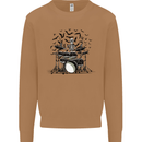 Skeleton Drummer Drumming Drum Skull Funny Mens Sweatshirt Jumper Caramel Latte