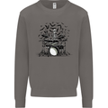 Skeleton Drummer Drumming Drum Skull Funny Mens Sweatshirt Jumper Charcoal