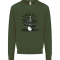 Skeleton Drummer Drumming Drum Skull Funny Mens Sweatshirt Jumper Forest Green