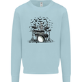 Skeleton Drummer Drumming Drum Skull Funny Mens Sweatshirt Jumper Light Blue