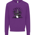 Skeleton Drummer Drumming Drum Skull Funny Mens Sweatshirt Jumper Purple