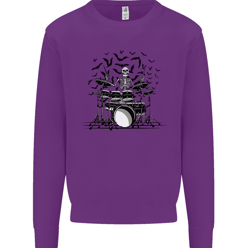 Skeleton Drummer Drumming Drum Skull Funny Mens Sweatshirt Jumper Purple