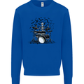 Skeleton Drummer Drumming Drum Skull Funny Mens Sweatshirt Jumper Royal Blue