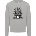 Skeleton Drummer Drumming Drum Skull Funny Mens Sweatshirt Jumper Sports Grey