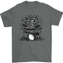 Skeleton Drummer Drumming Drum Skull Funny Mens T-Shirt Cotton Gildan Charcoal