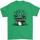 Skeleton Drummer Drumming Drum Skull Funny Mens T-Shirt Cotton Gildan Irish Green