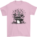 Skeleton Drummer Drumming Drum Skull Funny Mens T-Shirt Cotton Gildan Light Pink