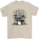 Skeleton Drummer Drumming Drum Skull Funny Mens T-Shirt Cotton Gildan Sand