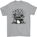 Skeleton Drummer Drumming Drum Skull Funny Mens T-Shirt Cotton Gildan Sports Grey