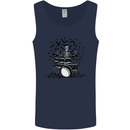 Skeleton Drummer Drumming Drum Skull Funny Mens Vest Tank Top Navy Blue