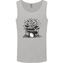 Skeleton Drummer Drumming Drum Skull Funny Mens Vest Tank Top Sports Grey