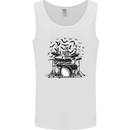 Skeleton Drummer Drumming Drum Skull Funny Mens Vest Tank Top White