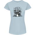 Skeleton Drummer Drumming Drum Skull Funny Womens Petite Cut T-Shirt Light Blue