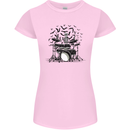 Skeleton Drummer Drumming Drum Skull Funny Womens Petite Cut T-Shirt Light Pink