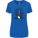 Skeleton Drummer Drumming Drum Skull Funny Womens Wider Cut T-Shirt Royal Blue