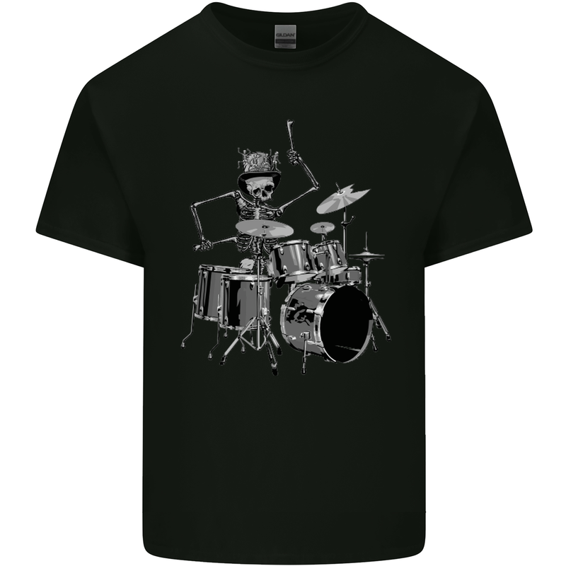 Skeleton Drummer Kids T-Shirt Childrens Black
