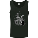 Skeleton Drummer Mens Vest Tank Top Black