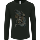 Skeleton Guitar Flying an Eagle Guitarist Mens Long Sleeve T-Shirt Black