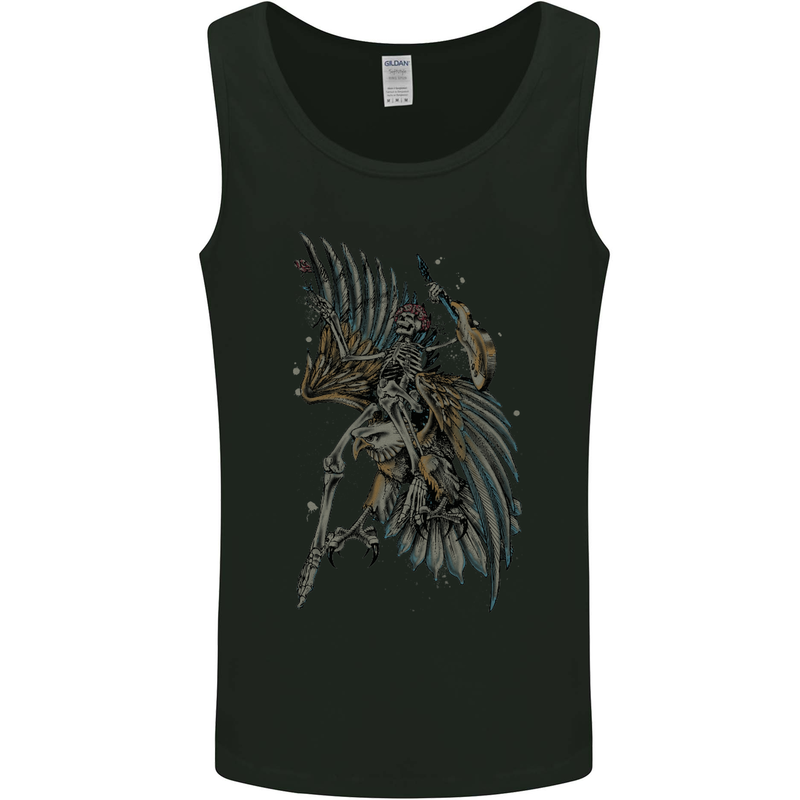 Skeleton Guitar Flying an Eagle Guitarist Mens Vest Tank Top Black