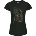 Skeleton Guitar Flying an Eagle Guitarist Womens Petite Cut T-Shirt Black
