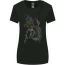 Skeleton Guitar Flying an Eagle Guitarist Womens Wider Cut T-Shirt Black
