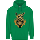 Skeleton Motorcycle Rider Childrens Kids Hoodie Irish Green