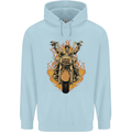 Skeleton Motorcycle Rider Childrens Kids Hoodie Light Blue