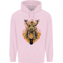 Skeleton Motorcycle Rider Childrens Kids Hoodie Light Pink