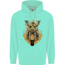 Skeleton Motorcycle Rider Childrens Kids Hoodie Peppermint