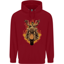 Skeleton Motorcycle Rider Childrens Kids Hoodie Red
