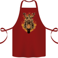 Skeleton Motorcycle Rider Cotton Apron 100% Organic Maroon