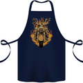 Skeleton Motorcycle Rider Cotton Apron 100% Organic Navy Blue
