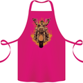 Skeleton Motorcycle Rider Cotton Apron 100% Organic Pink