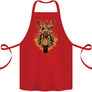 Skeleton Motorcycle Rider Cotton Apron 100% Organic Red