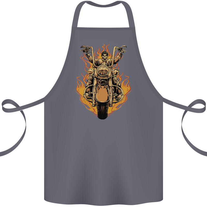 Skeleton Motorcycle Rider Cotton Apron 100% Organic Steel