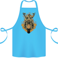Skeleton Motorcycle Rider Cotton Apron 100% Organic Turquoise